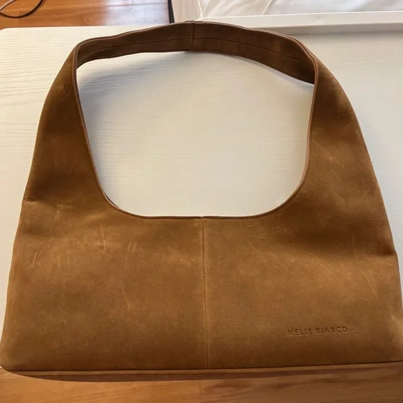 Melie Bianco Brown Suede Star & Stud Shoulder Bag - Picture 9 of 11